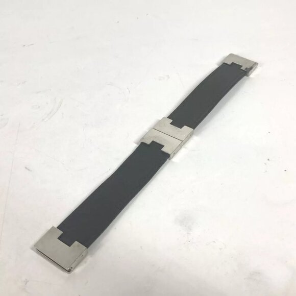 HERMES Lurie H logo Accessories Bracelet Leather Black/SilverHardware - Picture 8 of 10